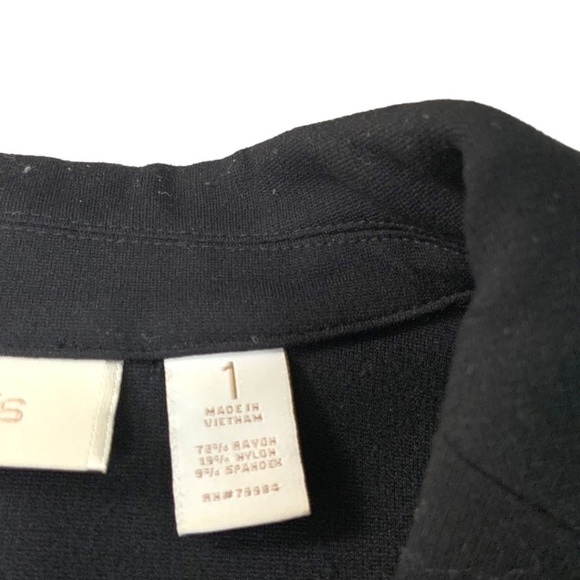 Chico’s Black Unstructured Double Breasted Blazer Notched Collar Rolled Cuffs M - Picture 5 of 10